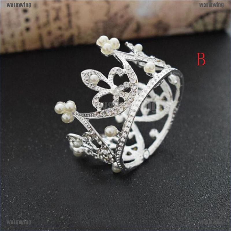 Cài Tóc Hình Vương Miện Công Chúa Đính Ngọc Trai Và Kim Cương Giả Cho Cô Dâu