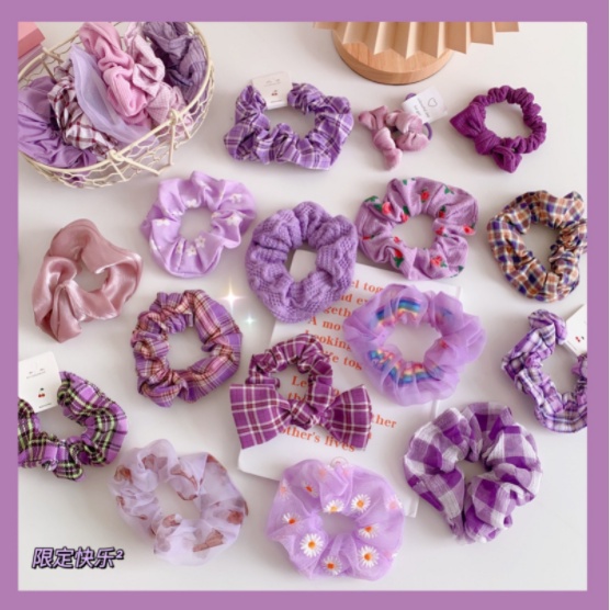 Dây thun cột tóc đuôi ngựa màu tím cho nữ hair Scrunchies CT012