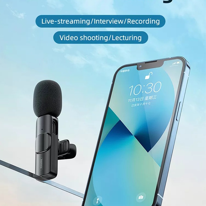 Micro không dây hỗ trợ Livestream cho thiết bị cổng USB Type C Lightning Remax K02