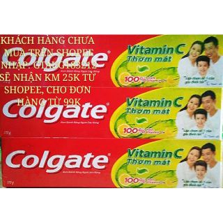 KEM ĐÁNH RĂNG COLGATE VITAMIN C NGỪA SÂU RĂNG 170g, TSX 07/2018 HSD 24 THÁNG