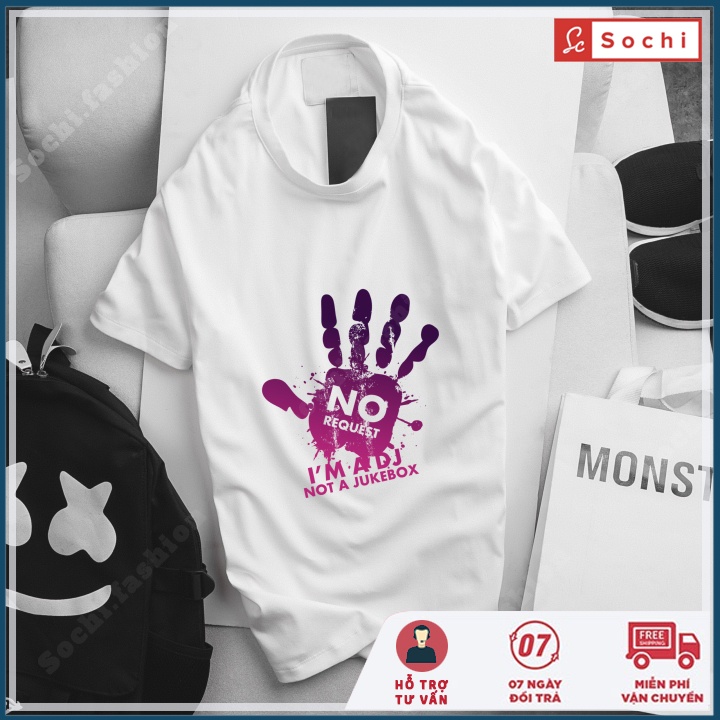 Áo phông nam đẹp, áo thun tay ngắn cổ tròn unisex in bàn tay DJ Sao mã CZ25