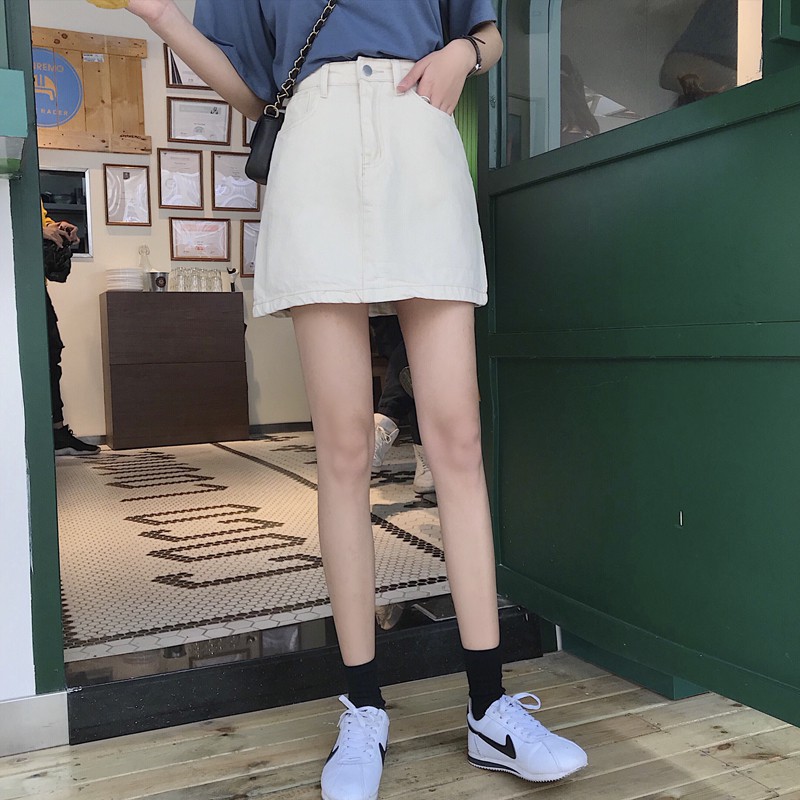 Chân váy jean chữ a mini Emilyshop