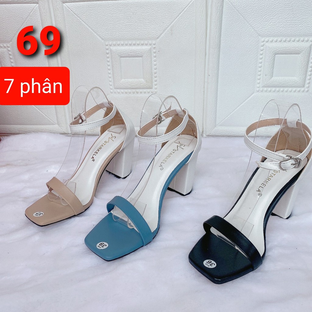 Giày Sandal Cao Gót Nữ 7 Phân Gót Vuông MS 069