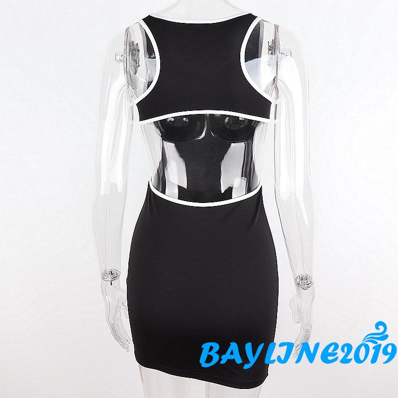 Đầm Ôm Dáng Không Tay Cổ Tròn Thiết Kế Khoét Lỗ Thời Trang Mùa Hè Quyến Rũ Cho Nữ