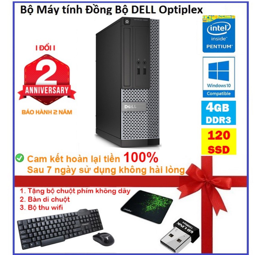 Case máy tính để bàn đồng bộ DEL CPU G2010 - RAM 4GB - SSD 240GB - SSD 120GB - HDD 500GB | BigBuy360 - bigbuy360.vn