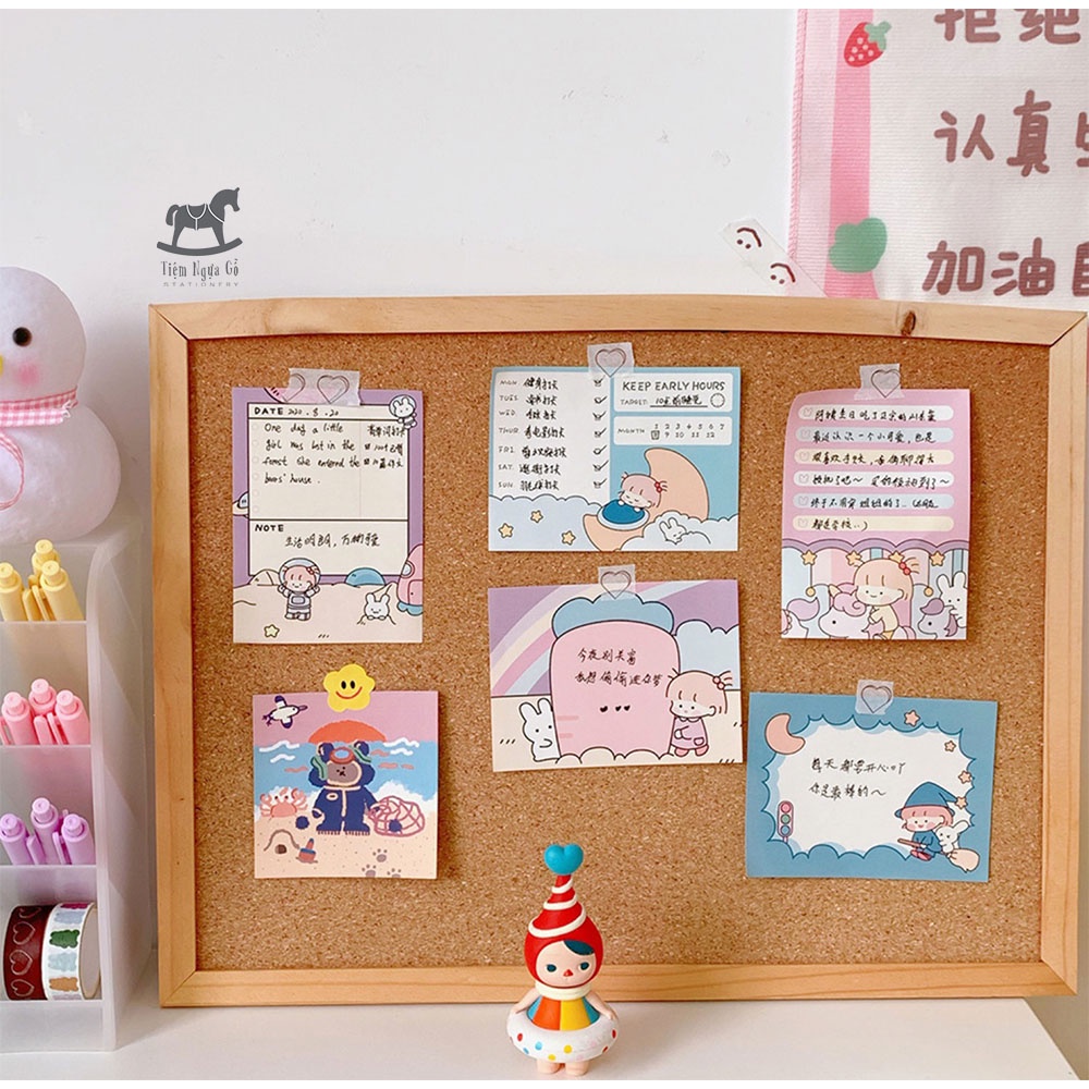 Tập 50 Note Cô Gái Tóc Cam Trang Trí Tường, Ảnh Ghi Chú, Decor, Sổ Tay, Planner, Bullet Journal - Tiệm Ngựa Gỗ