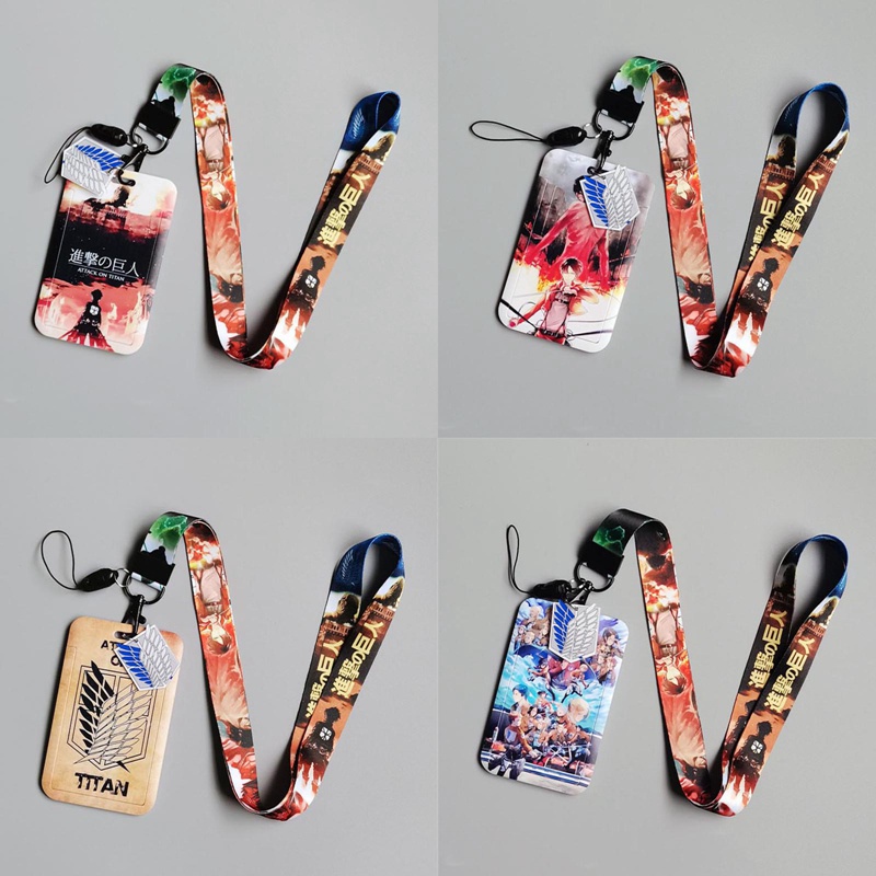 Dây đeo thẻ cho id / usb / điện thoại in hình anime Attack On Titan