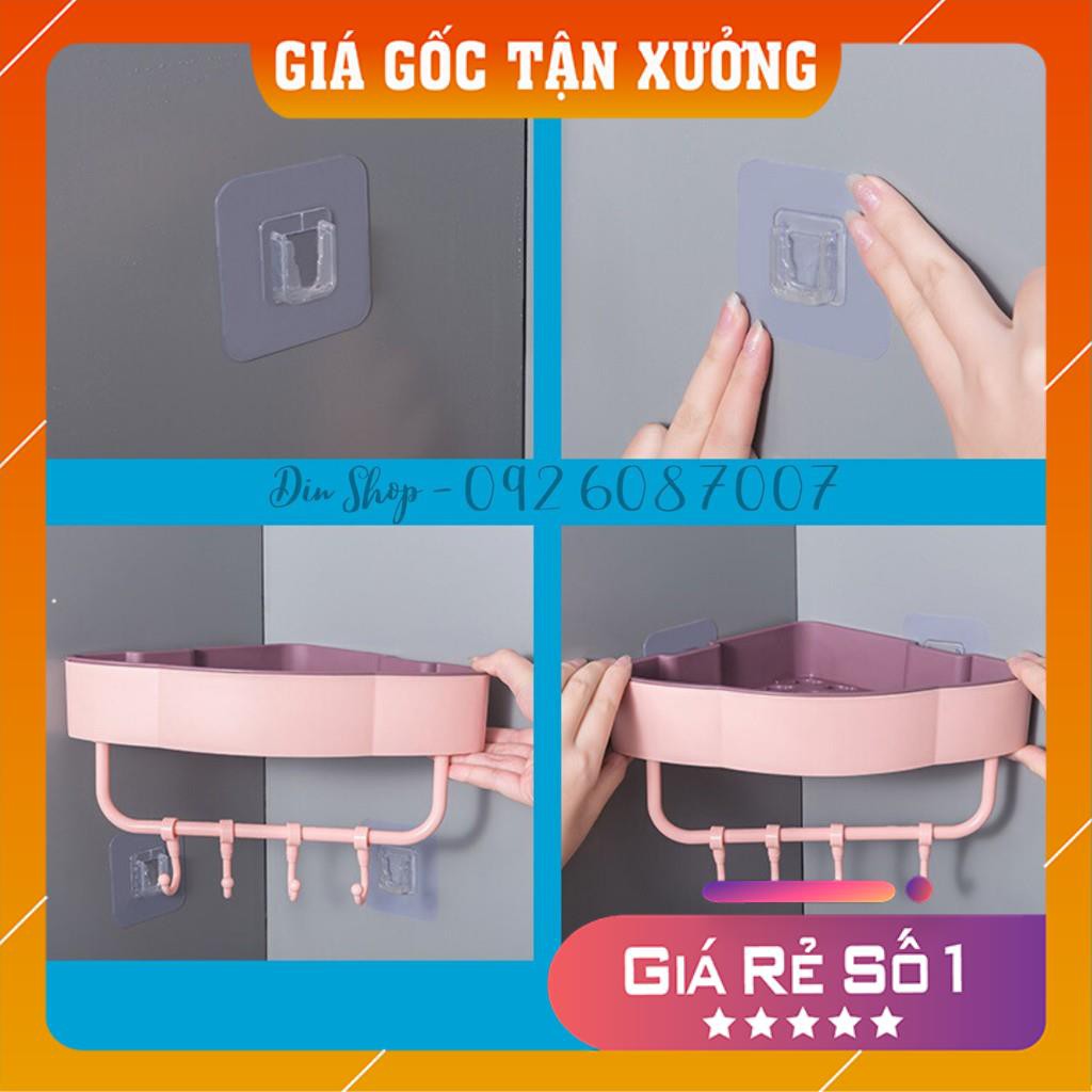 Kệ Góc Dán Tường DIN SHOP Kệ Để Vật Dụng Nhà Tắm Tam Giác Có Tải Trọng Cao Kèm Miếng Dán Cực Dính, Nhiều Màu Sắc