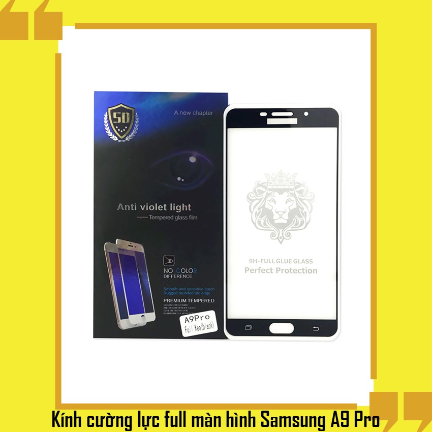 [FREESHIP ĐƠN 50K] Kính cường lực điện thoại Samsung Galaxy A9 pro - Full màn hình - màu Đen