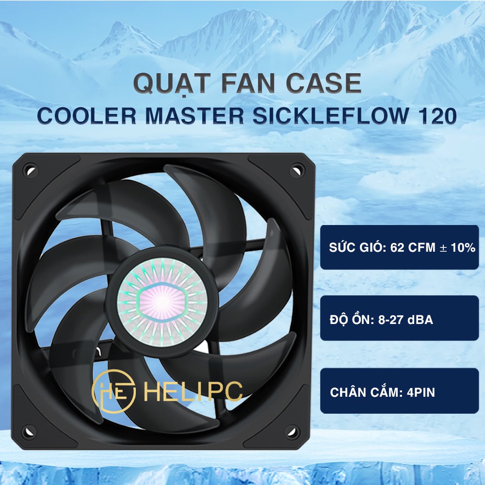 Quạt tản nhiệt case máy tính Cooler Master SickleFlow 120 - Quạt SickleFlow 12cm