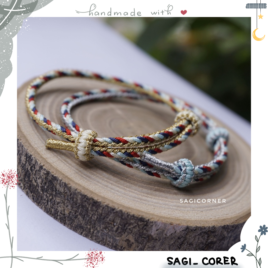 Vòng tay may mắn handmade tết 5 màu dây