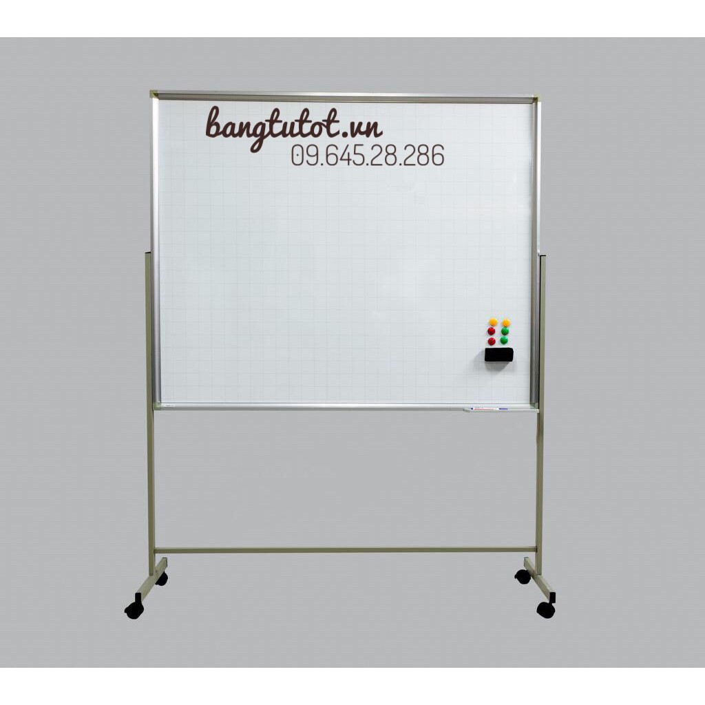 Bảng từ trắng viết bút lông có chân di động Tặng bút, bông lau, nam châm
