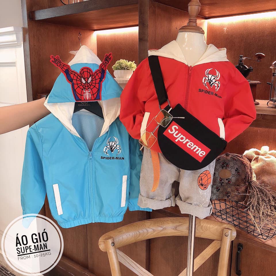 Áo gió siêu nhân nhện cho bé trai cá tính - AGN