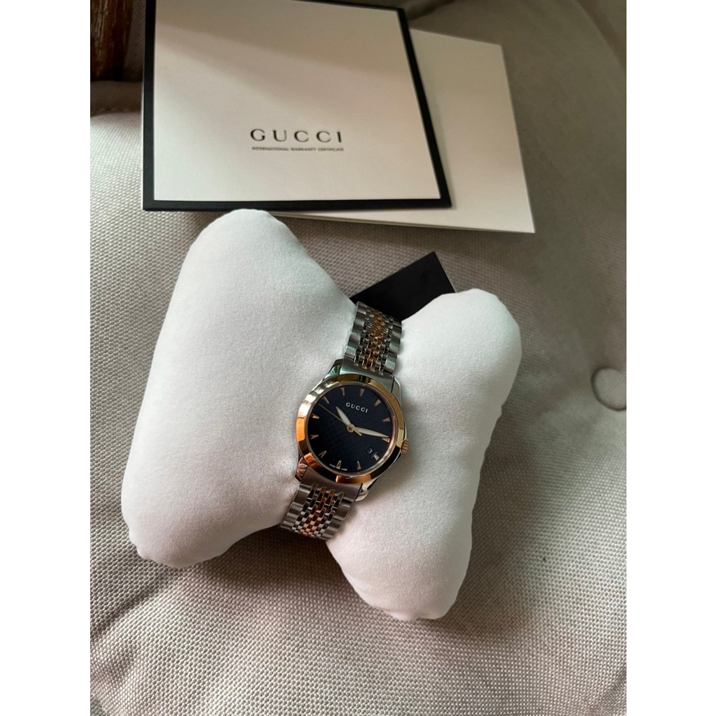 Đồng Hồ Nữ Gucci Timeless Black Dial Two-tone YA126512