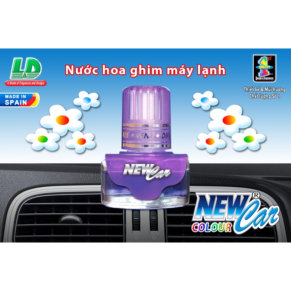 [Mã BMBAU50 giảm 10% đơn 99k] Nước Hoa Ghim Máy Lạnh L&amp;D New Car Colour Lavender Nhập Khẩu Chính Hãng