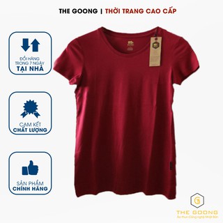 Áo Phông Trơn Nữ TheGoong Cỏ Tròn, Áo Thun Trơn Basic Cotton Cao Cáp Hàng Hiệu Thoáng Mát Kháng Khuẩn Tay Ngắn Đô JP