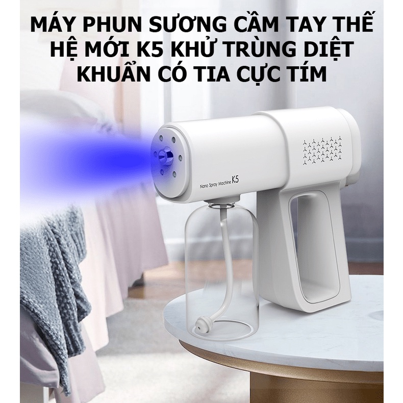 Máy phun sương cầm tay thế hệ mới K5 khử trùng diệt khuẩn có tia cực tím MPS00004