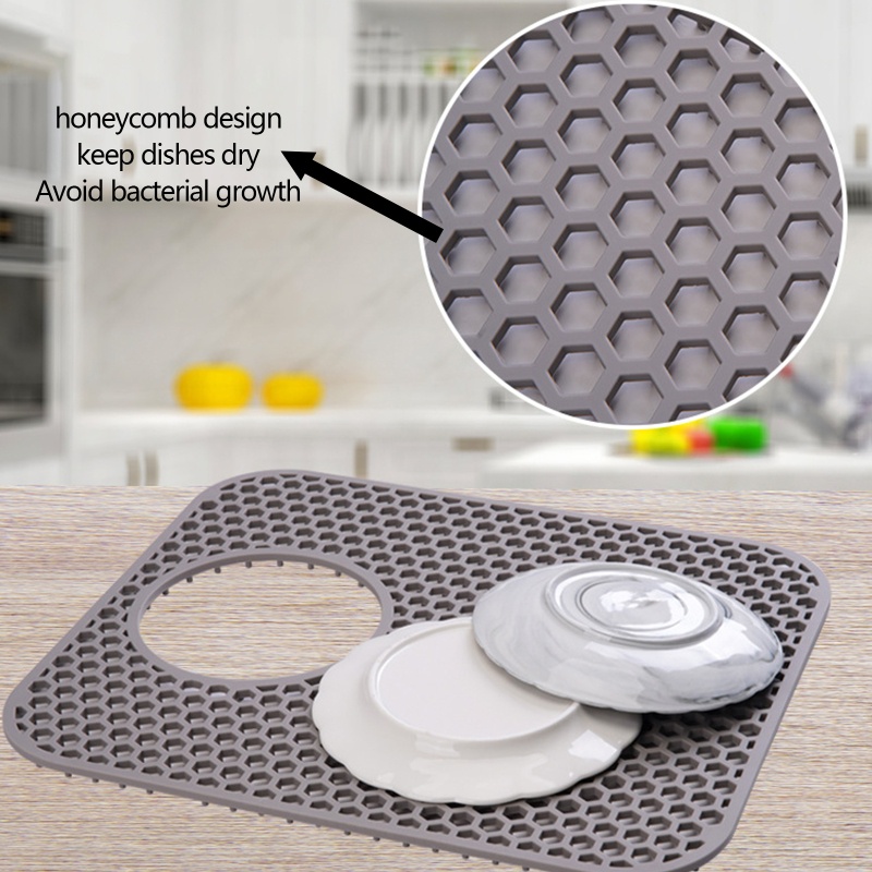 Thảm Silicone Cách Nhiệt Lót Bồn Rửa Chén Chống Văng Nước Tiện Dụng