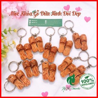 Móc Khóa Gỗ Dừa Hình Đôi Dép