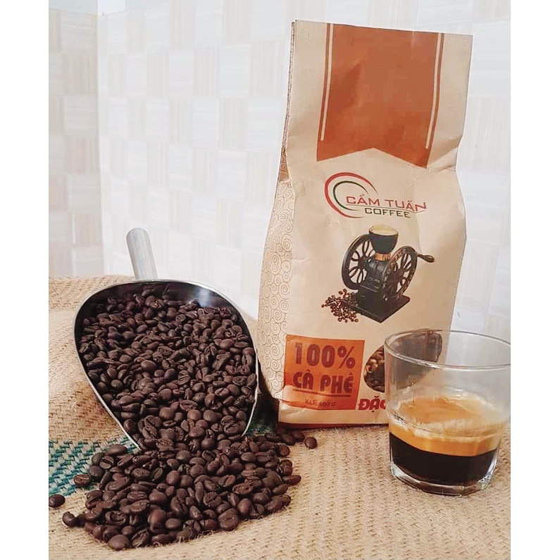 Cà phê Nguyên Chất Cẩm Tuấn ĐẶC BIỆT mix hai dòng Arabica - Robusta hương thơm quyến rũ, say mê gói 500g | BigBuy360 - bigbuy360.vn