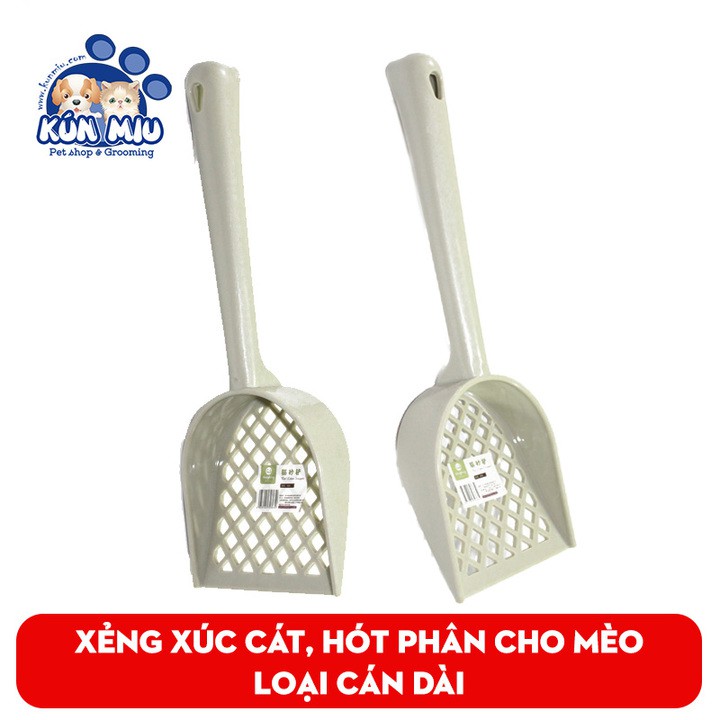 Xẻng xúc cát, Xẻng dọn vệ sinh cho mèo, xẻng hót phân cho mèo loại cán dài Kún Miu