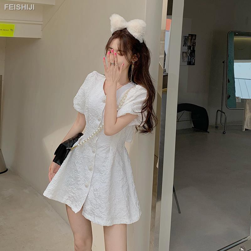 Đầm Dáng Chữ A Tay Phồng Cổ Chữ V In Họa Tiết Kiểu Retro Pháp Thời Trang Mùa Hè 2021 | BigBuy360 - bigbuy360.vn