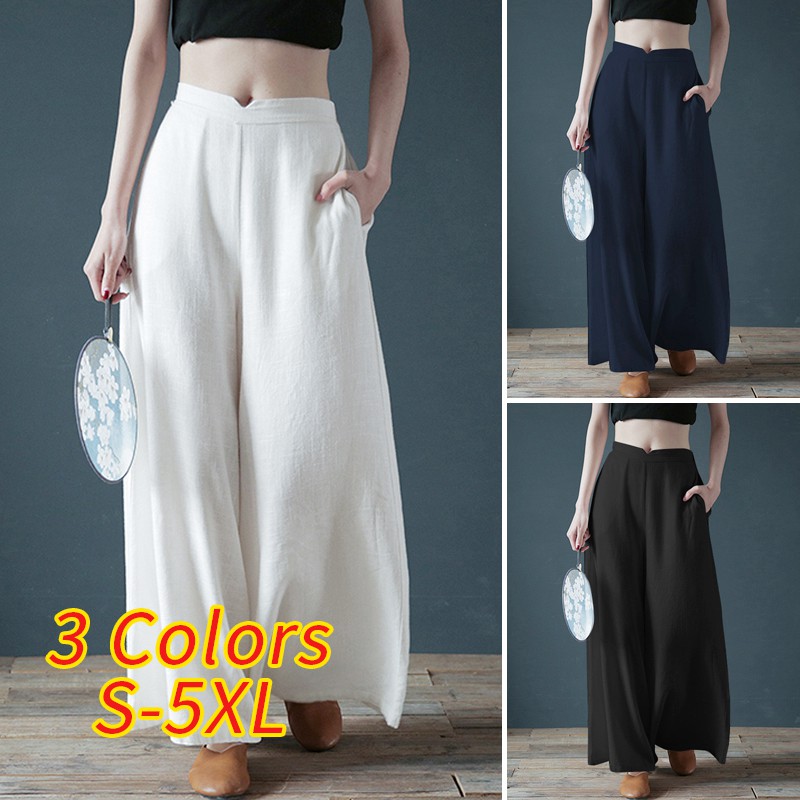 Quần Dài Ống Rộng Lưng Thun Thời Trang Cho Nữ