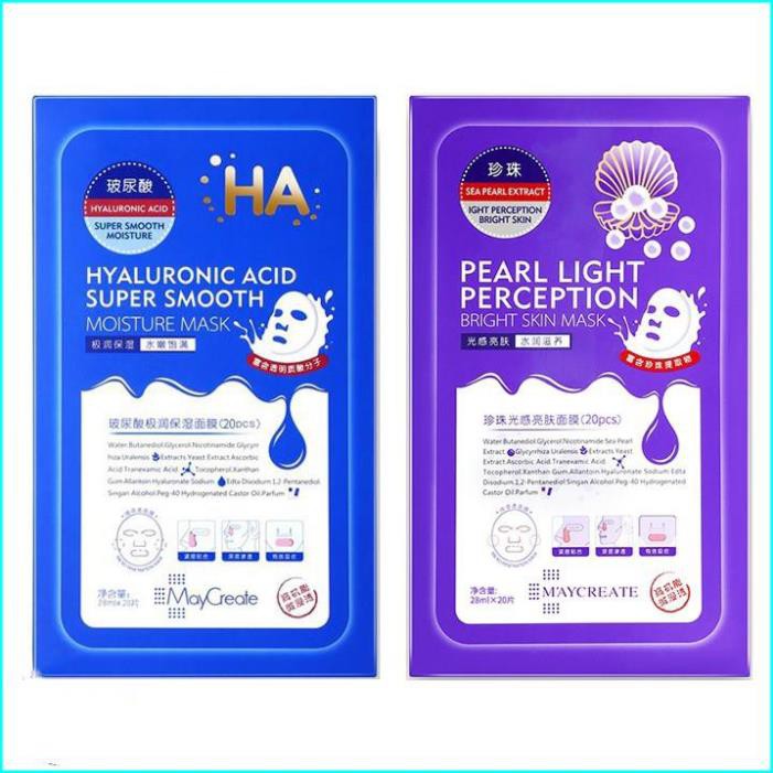 Mặt Nạ Dưỡng Ẩm Dưỡng Trắng Da HA Maycreate Mask Ha 1 miếng Hàng Nội Địa Trung