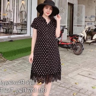 Váy bầu mùa hè chấm bi