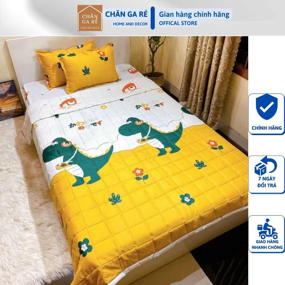 Bộ 5 món chăn ga gối hè m6/m8(1 ga trải giường+2 vỏ gối đầu+1 vỏ gối ôm+1 chăn hè)chất liệu cotton poly, nhiều mẫu mã