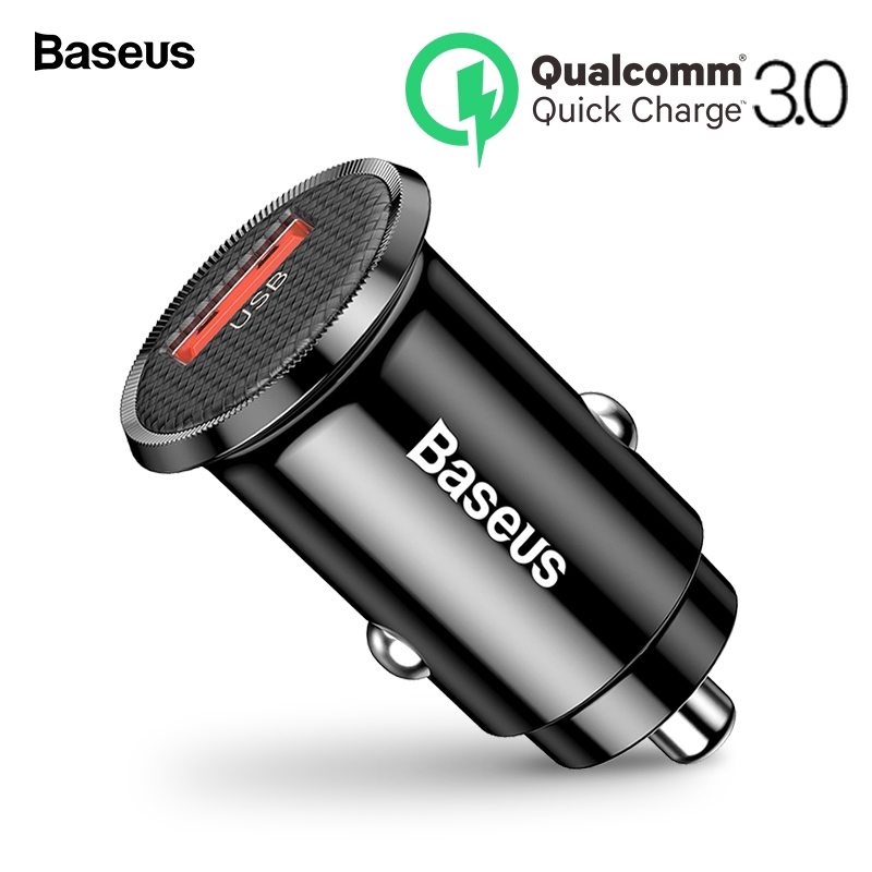 Bộ sạc nhanh Baseus mini USB QC 3.0 cho xe hơi