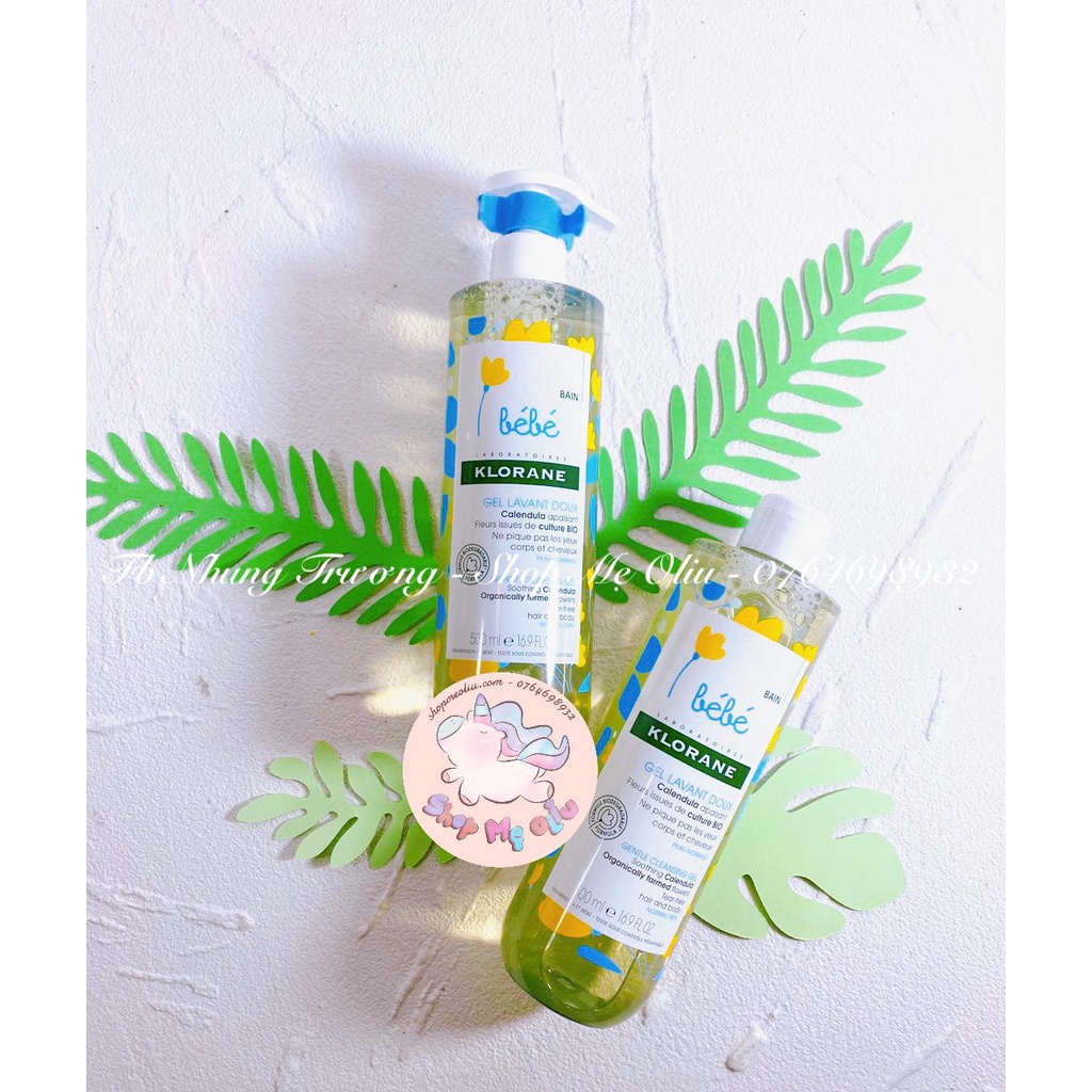Sữa tắm gội Bébé Klorane Gel Lavant Doux  cho bé 500ml