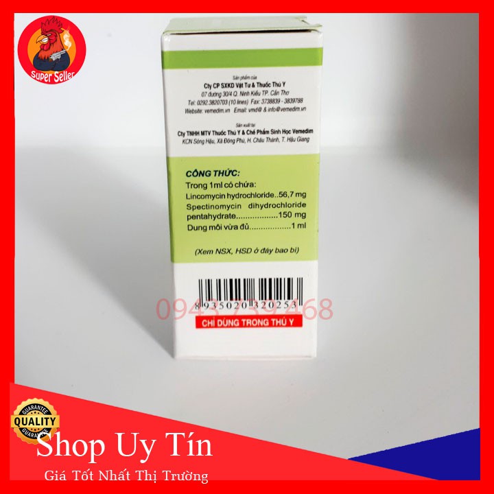 Vimelinspec 10ml-Chích Gà Đá Khò Khè Sỗ Mũi-Gà Bị Cựa