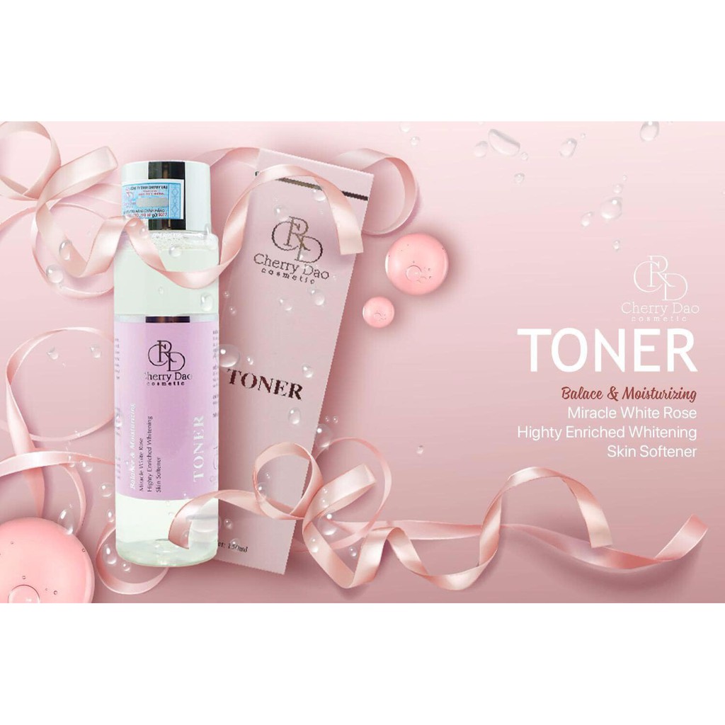 Toner căng bóng dưỡng ẩm làm trắng da - nước hoa hồng cân bằng ẩm se khít lỗ chân lông - CRD 150ml