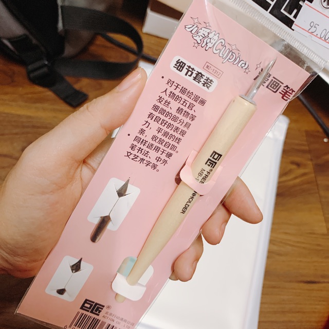 Bộ bút sắt - bút chấm mực 3/9 ngòi Nib Calligraphy Set hãng Cupid/ Mont Marte gồm 1 cán và 3/ 9 ngòi khác size 🐻💕