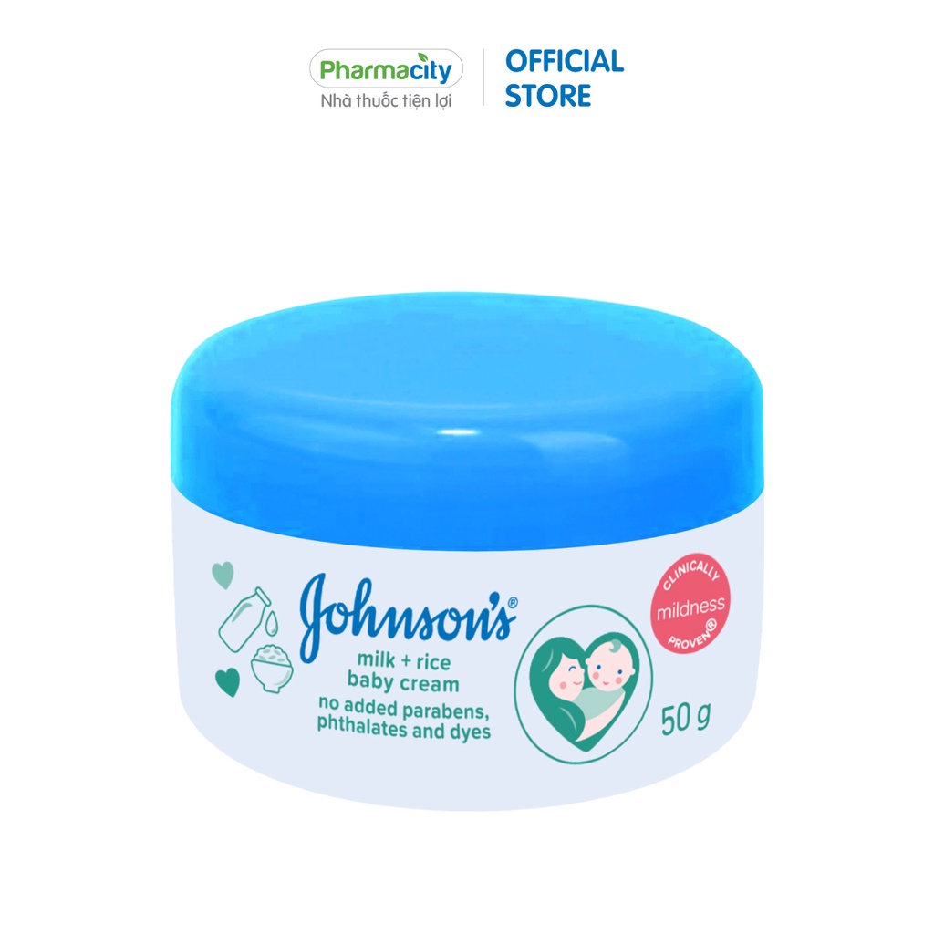 Kem dưỡng da chứa sữa và gạo Johnson Baby (50g)