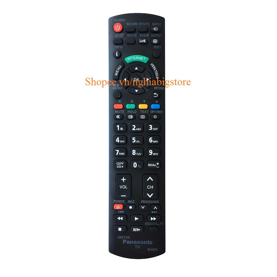 Remote Điều Khiển Internet TV , TV LED, TV 3D Panasonic BH004  (Kèm pin AAA Maxell)