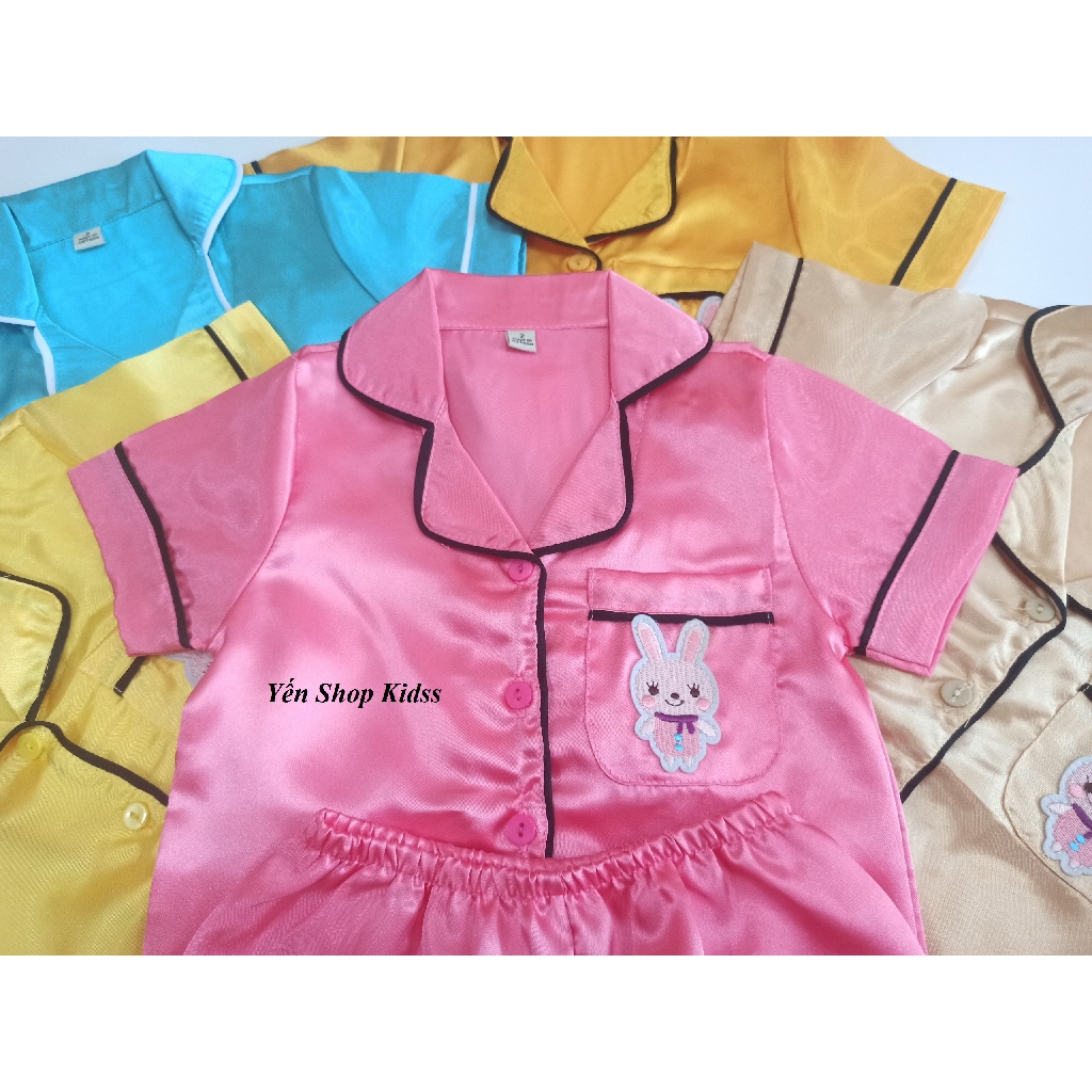 Bộ Pijama Phi Lụa Cho Bé (9-16kg) (SP001138 )