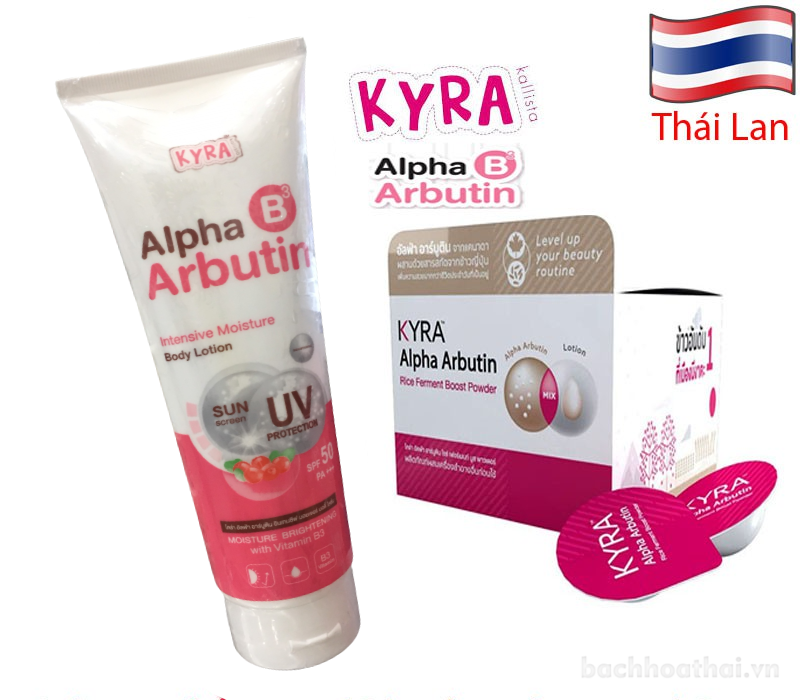 Tuýp sữa dưỡng thể Kyra Alpha Arbutin B3 Intensive Moisture Body Lotion