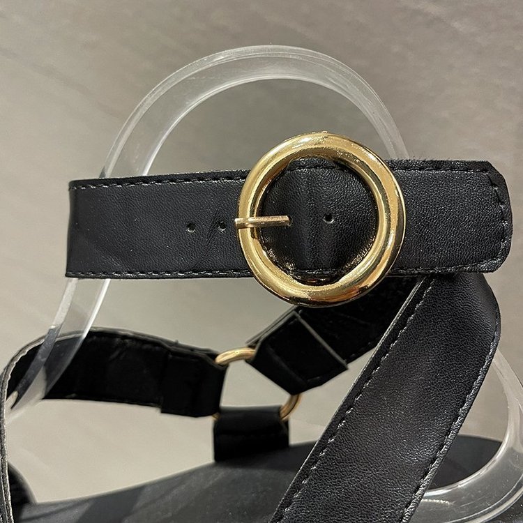 Giày Sandal Cao Gót Mũi Tròn Thời Trang Dành Cho Nữ