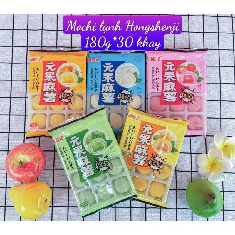 Bánh Mochi Kem Lạnh Vị Hoa Quả Nhiều Vị  Gói 180gr