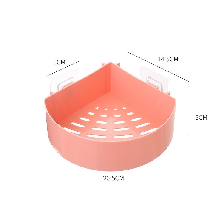 Kệ góc tam giác đa năng nhà tắm, nhà bếp bằng nhựa dán tường siêu bền