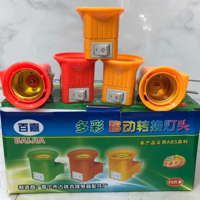 ĐUÔI VẶN BÓNG ĐÈN E-27 NGỒI CÓ CÔNG TẮC