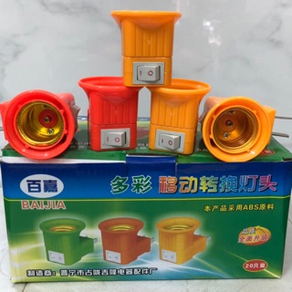 Đuôi vặn bóng đèn e-27 ngồi có công tắc