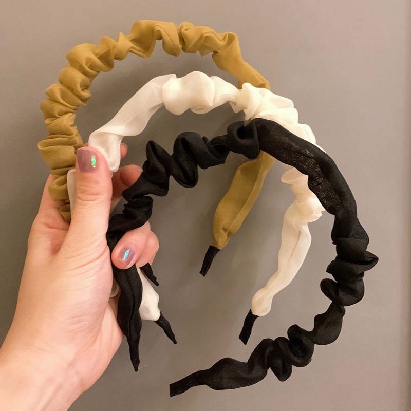 Băng Đô Cài Tóc Vải Xếp Ly Đơn Giản Thời Trang Hàn Quốc