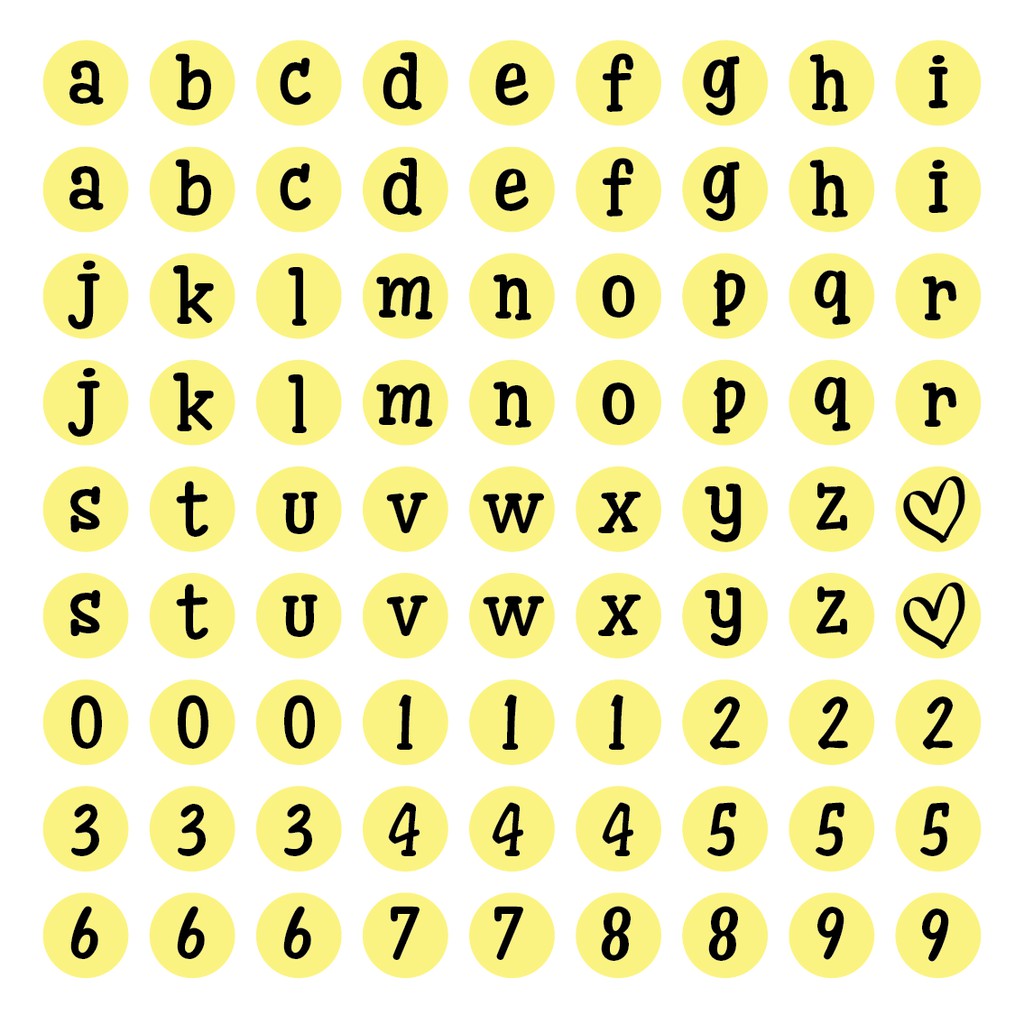 hình dán chữ và số sunny dùng trang trí sổ tay và nhật ký