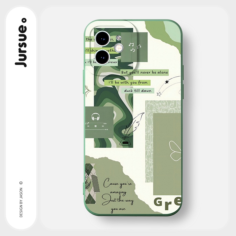 Ốp lưng JURSUE mềm viền vuông hình dễ thương đẹp cho iPhone 13 12 11 Pro Max SE 2020 X XR XS 8 7 ip 6S 6 Plus Y2037
