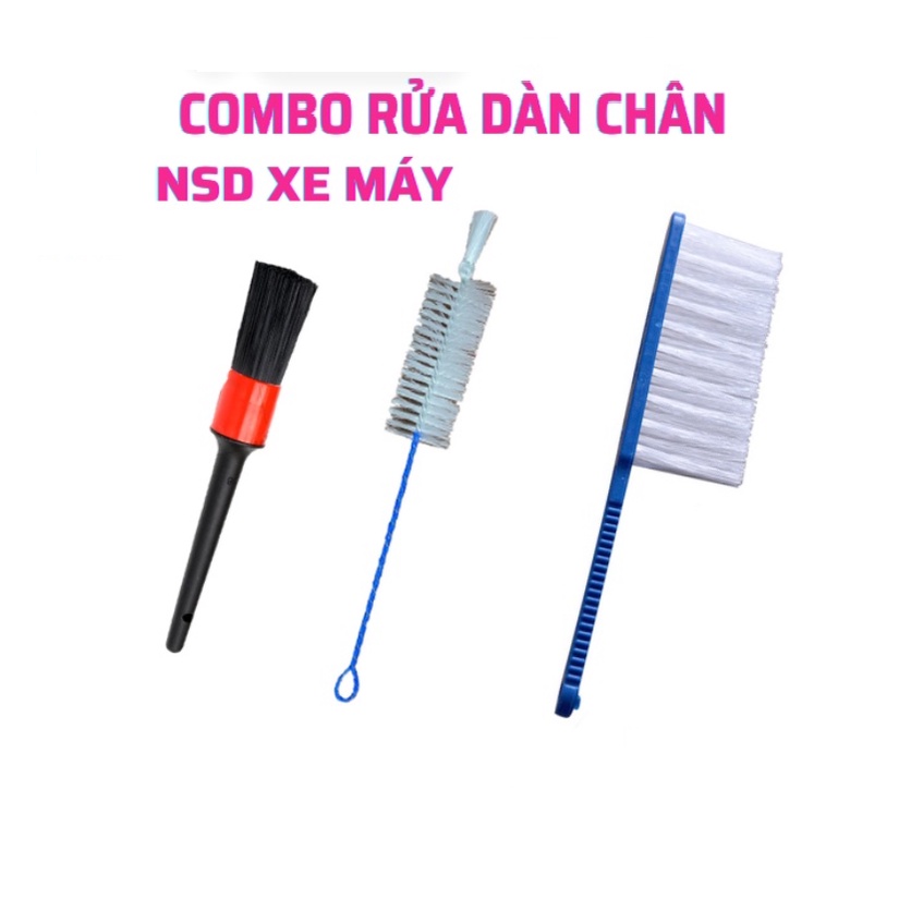 Bộ dụng cụ rửa dàn chân xe máy tại nhà