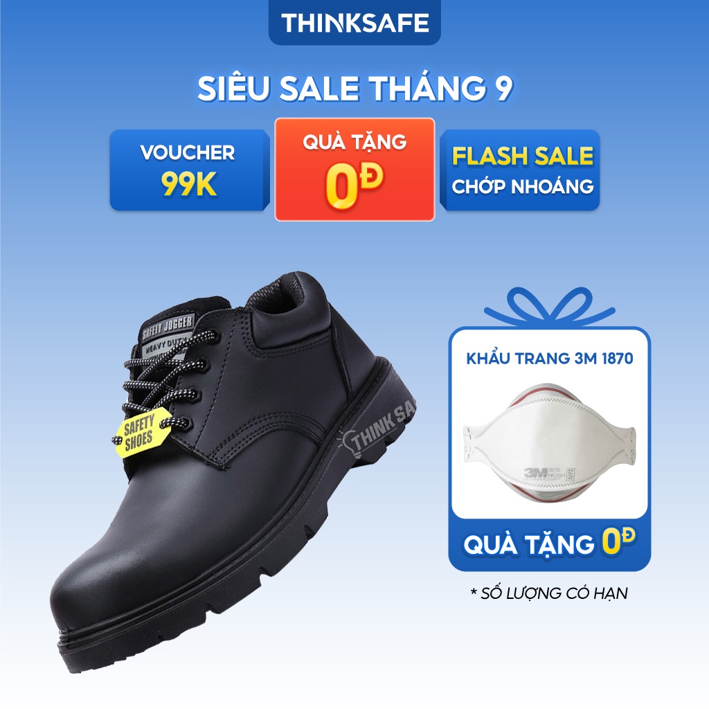 Giày Safey Jogger cao cấp X1110 da bò chống nước Giầy lao động chống đinh, cách điện thể thao, thời trang - Thinksafe