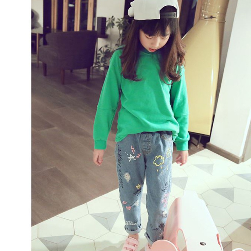 Quần Jean Dành Cho Bé Gái, Họa Tiết In Bắt Mắt - Hàng Quảng Châu Cao Cấp Sịn Sò (QB15-QB55)